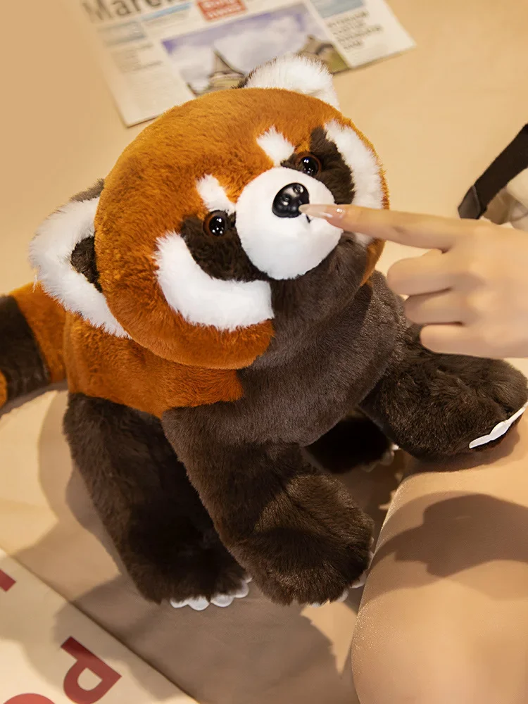 Raccoon สัตว์ป่าตุ๊กตาตุ๊กตาตุ๊กตาของเล่นตุ๊กตาแพนด้าแดงนั่งและนอน Plushie เช่นจริงเด็ก Appeasing ของขวัญ