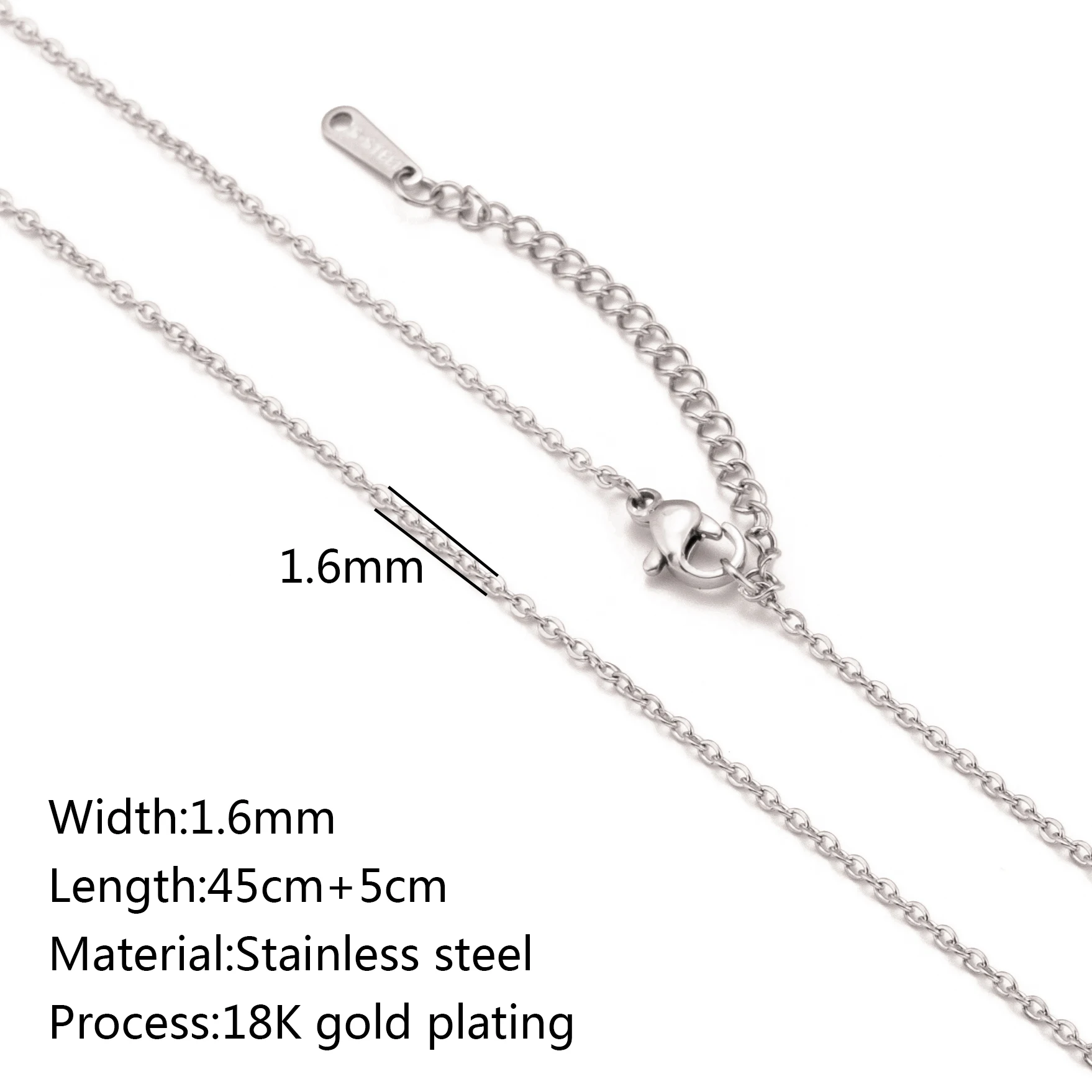 5pc 18K goudkleur PVD verguld roestvrij staal Cuba Cross O Ripple Twisted Chain ketting verstelbare ketting DIY ketting groothandel