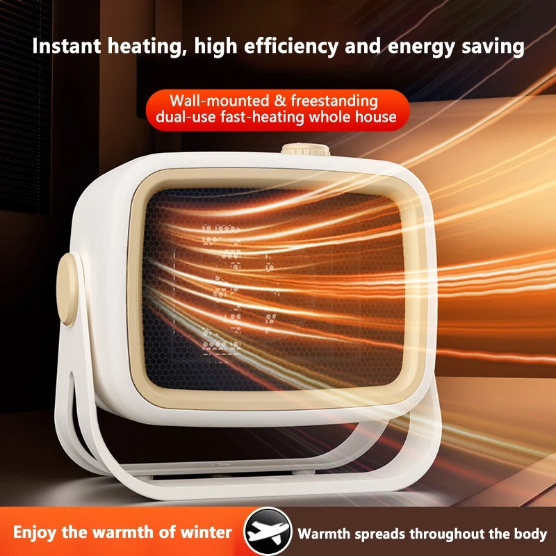 Mini Desk Heater Portable Space Heater Electric Fan Heater PTC Ceramic Fast Heating for Home Office Dorm Room Desktop Warmer