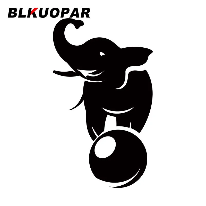

BLKUOPAR For Elephant On Ball Silhouette Car Sticker Creative Occlusion Scratch Decal Waterproof Windshield Motorcycle Decor