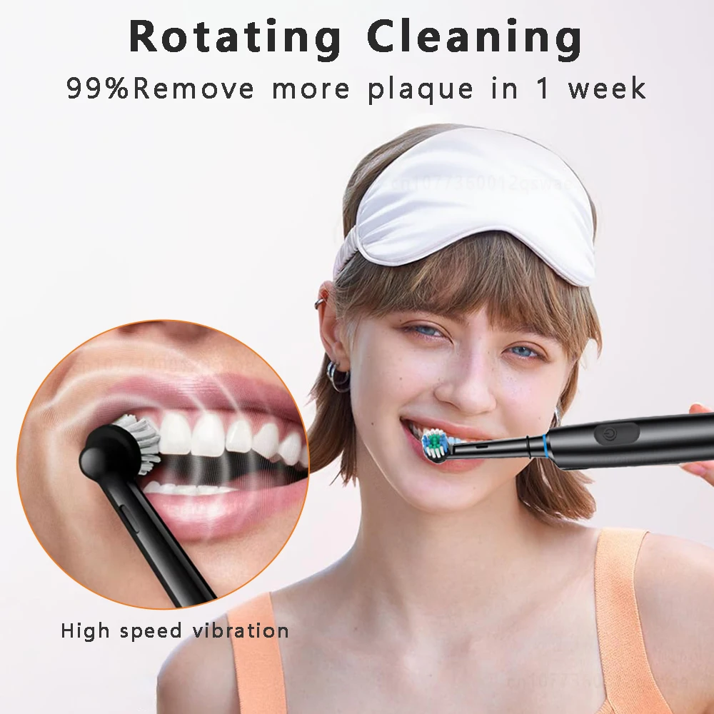 Electric Toothbrush Rotary Rechargeable Electric Tooth Brush for Adults Rotating Electric Teeth Brush with 8 Replacement Heads