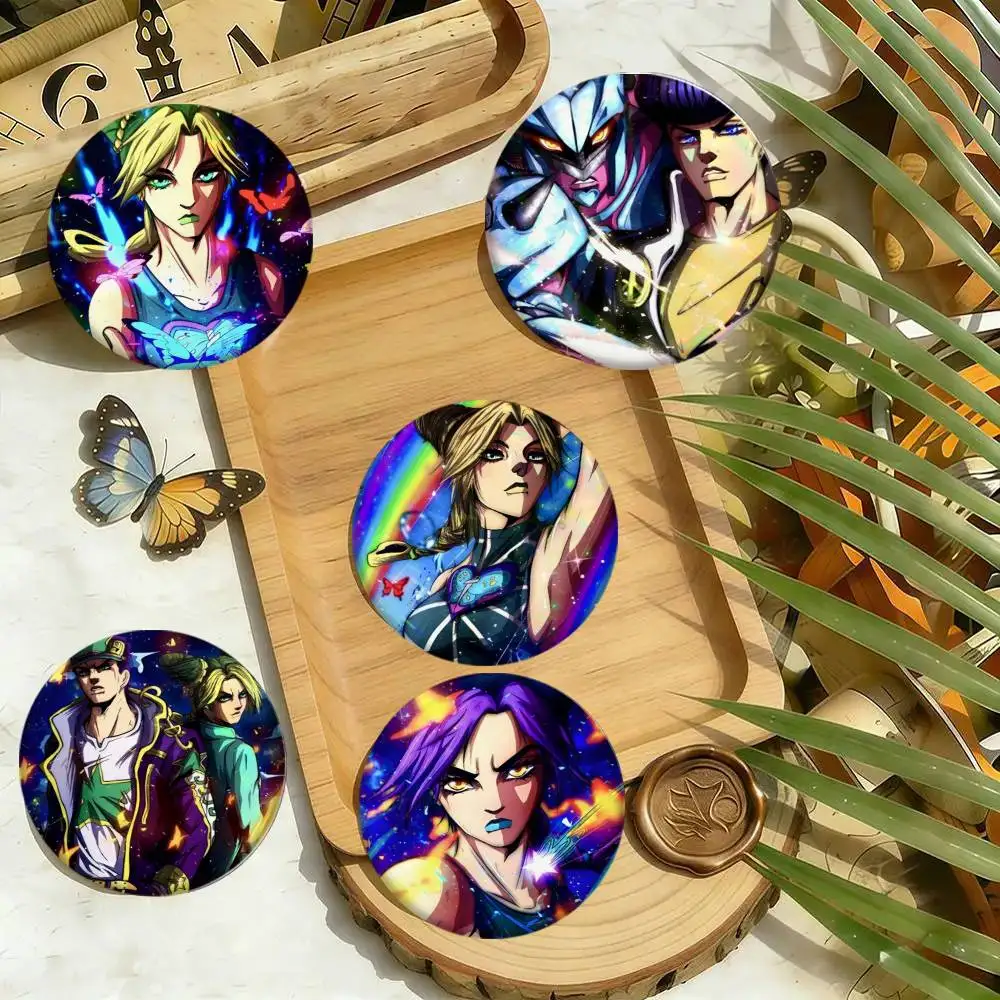 Anime JOJO Bizarre Adventure Badges 25 32 44 58 75 Mm Round Cosplay Pin Bag Decor Fans Collect Friends Gifts Brooch Souvenir