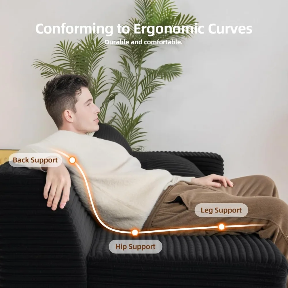 أريكة مقطعية على شكل حرف L ذات مقاعد عميقة، أريكة مريحة على شكل سحابة، سروال قصير مقطعي لغرفة المعيشة