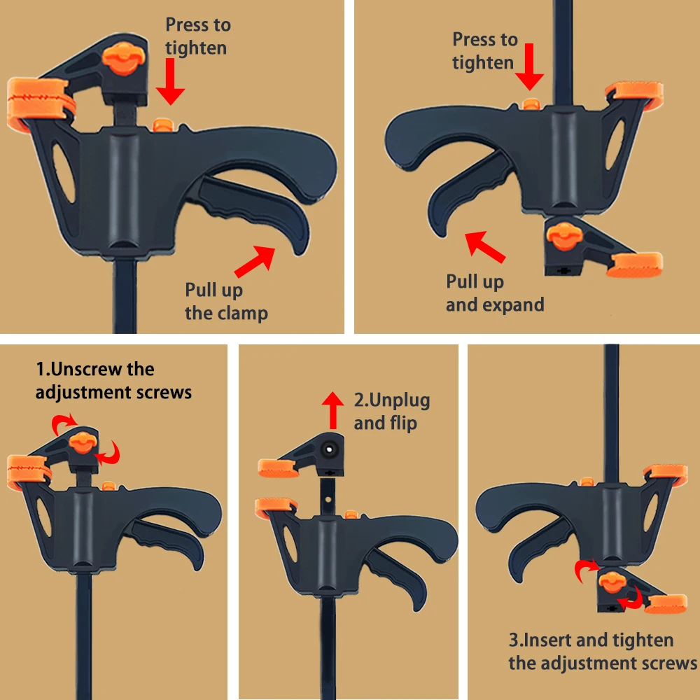 1/5/10Pcs 4'F Woodworking Fixture For Quick Positioning Of Wooden Products, Furniture, Portable Extrusion Nylon Work Rod Kit