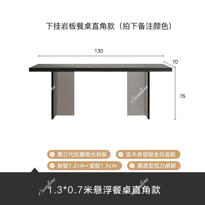 

Slate dining table Italian minimalist small apartment household modern minimalist light luxury acrylicYY