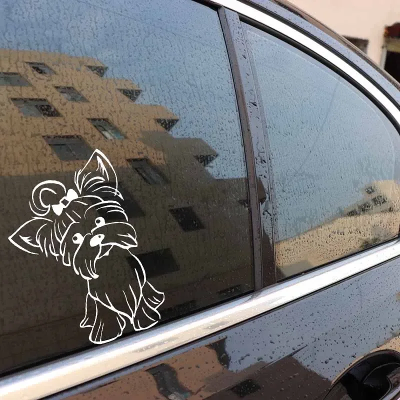 Car Sticker Lovely Fun Yorkshire Terrier Pup Doggy Yorkie Vinyl  Decal Car Bumper Rear Window Body Decoration Decal,17cm*12cm