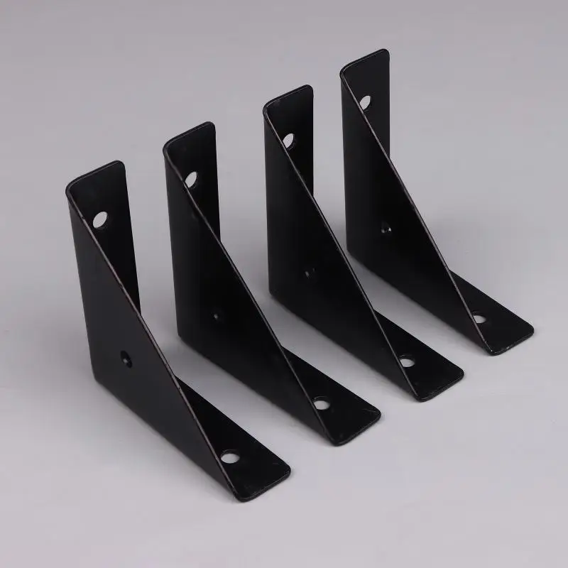 4PCS Right Triangle Corner Supports White Black Wooden Furniture Corner Connector Fasteners Suitable For Beds Cabinets