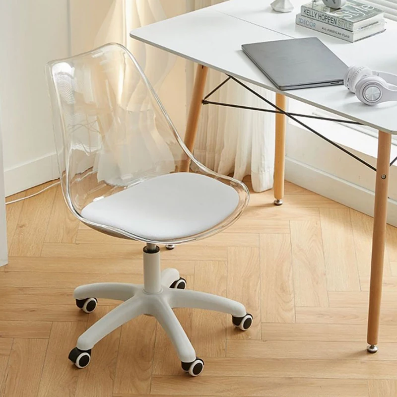 Swivel Computer Meeting Chair Relaxing Student Backrest Nordic Acrylic Transparent Meeting Chair Dresser Bureau Meuble Furniture