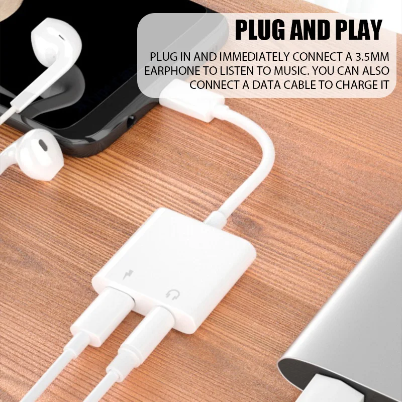 Adaptador de audio 2 en 1 USB C a conector de 3.5mm, cable auxiliar con carga para Samsung Xiaomi Huawei y audífonos con cable 4