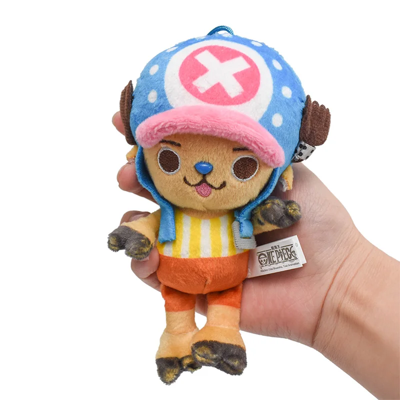 12cm Anime One Piece Original Plush Pendant Doll Luffy Toy Tony Chopper Laboon Sabo Keychain Soft Stuffed Backpack Ornaments Toy