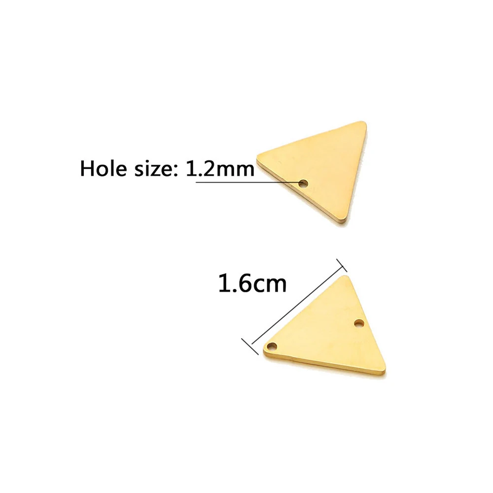 5Pcs Stainless Steel Smooth Double Single Hole Triangular Charms Connector for DIY Jewelry Making Wholesale