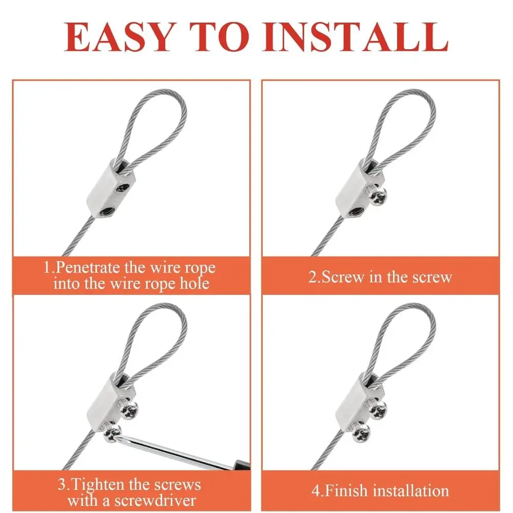 New Copper Steel Wire Rope Clip Metal Adjustable Stainless Steel Cable Clamp Hanging Clip