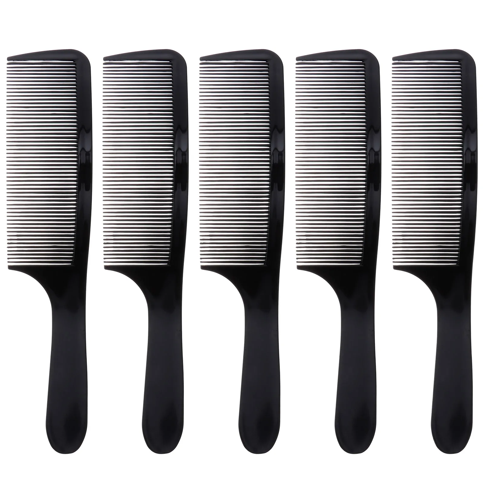 

5pcs Curved Flat Combs Black ABS Barber Clipper Haircut Combs Hairdressing Supplies Durable Plastic Teeth Professional Home
