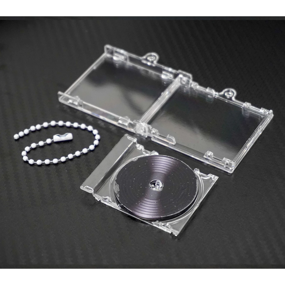 Mini caja de álbum transparente, accesorios para llavero DIY, colgante con reproducción de música NFC