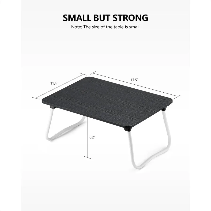 Laptop Bed Desk Foldable Lap Desk Portable Laptop Stand Lightweight Mini Table for Breakfast Picnic Drawing Couch Floor Black