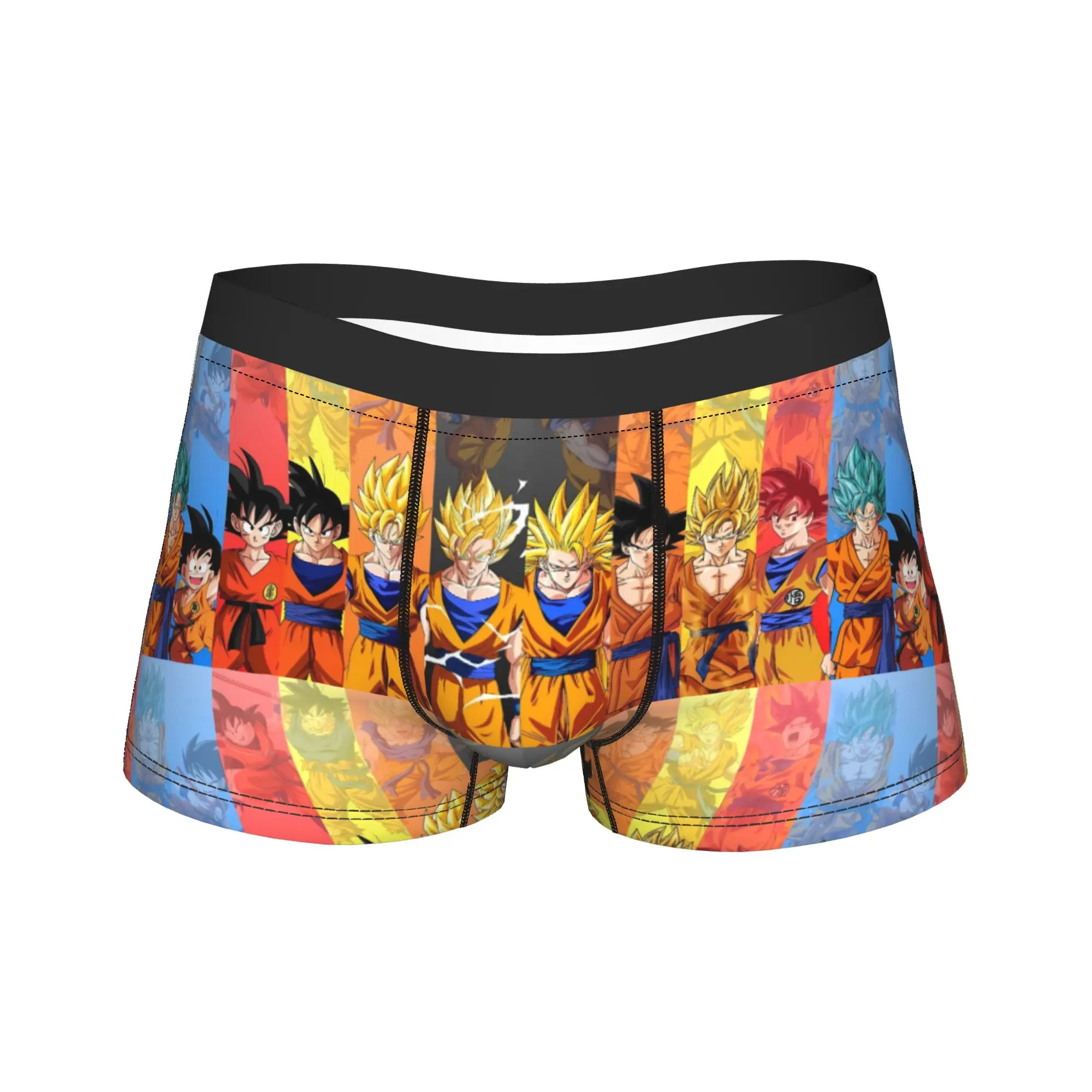 Goku Retro Striped Print Shorts Briefs  Underwear Trenky Males Classic Boxershorts Custom Large Size Panties