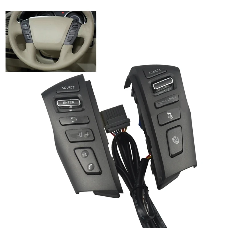 Multifunction Steering Wheel Switch Telephone Volume Bluetooth Cruise Control Button For Nissan PATROL Y62 12-18