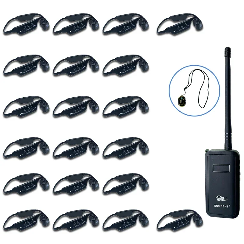SwimTalk Real Time Training System 20 H913C Headphone Swimming Headset and 1 Waterproof FM Transmitter H700 Coach Comminucator