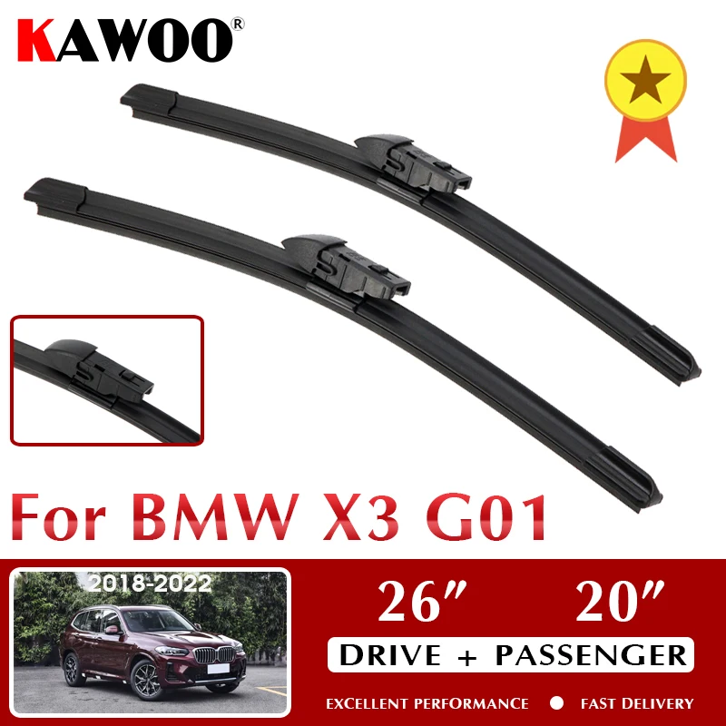 

Wiper Car Wiper Blade 26"+20" For BMW X3 G01 2018 2019 2020 2021 2022-2024 Auto Windshield Windscreen Front Window Accessories