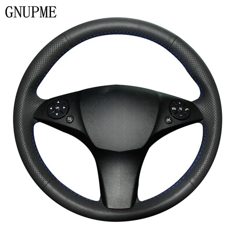 DIY Black Artificial Leather Car Steering Wheel Cover for Mercedes Benz C180 C200 C350 C300 CLS 280 300 350 500 GLK