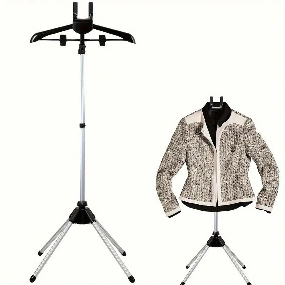 Alloy Telescopic Ironing Rack Foldable Height Adjustable Clothes Drying Rack, 360 Rotating Arm Design, MultiLevel Clothing Hang