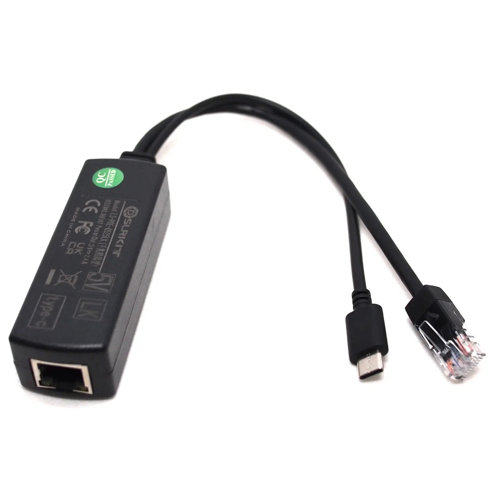 DSLRKIT Gigabit Raspberry Pi 4 4B Active PoE Splitter USB TYPE C 5V Power Over Ethernet