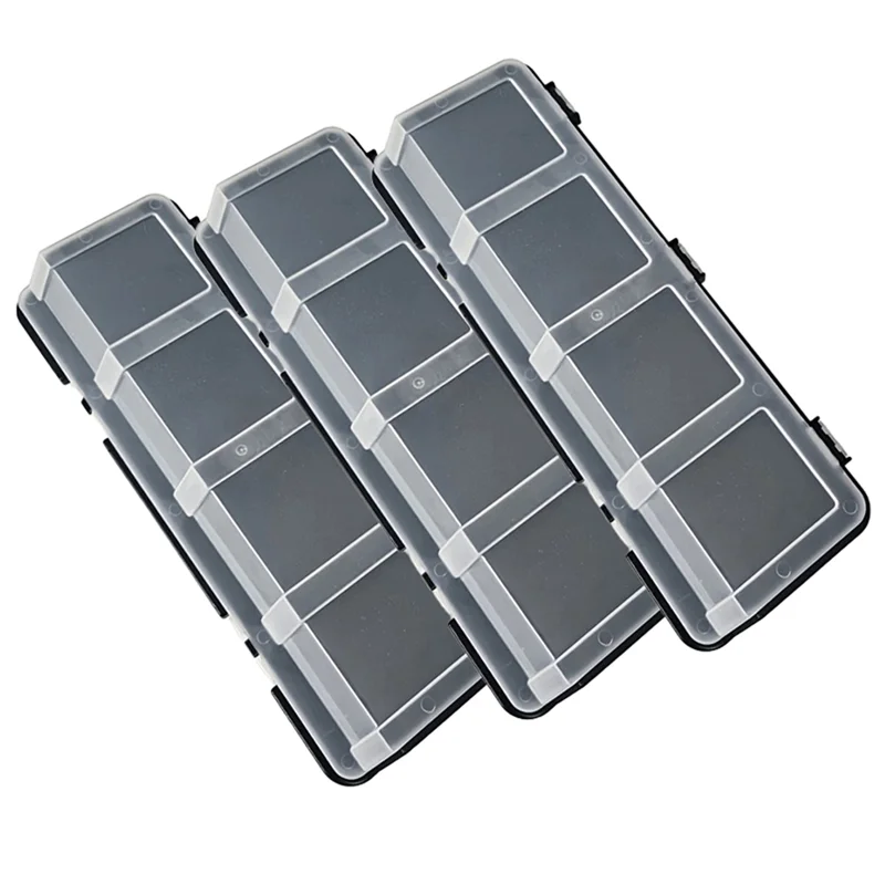 Ultra 3Pcs Parts Storage Box Plastic Screw Organizer Box With 4 Compartment Tool Part Container Bin With Lid Storage Case