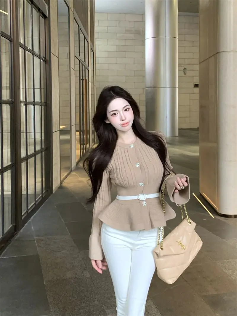 

Sweaters Jumpers Cardigans Womens Alt Polyester Material Bound Edge Fitted Corporate WorkSexy Korean Style Fashion Simple Soft