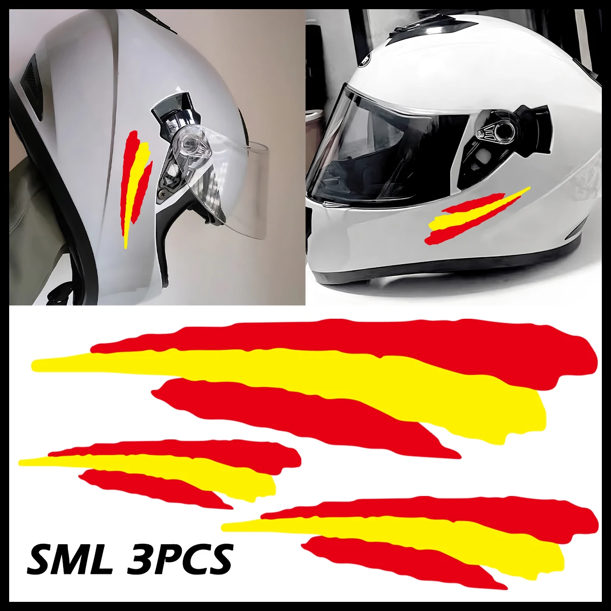 AliExpress NONE 3pcs Spanish Flag Reflective Motorcycle Stickers Moto Motor Bike Helmet Front Fairing Fuel Tank Scooter Vinyl Decals Accessories