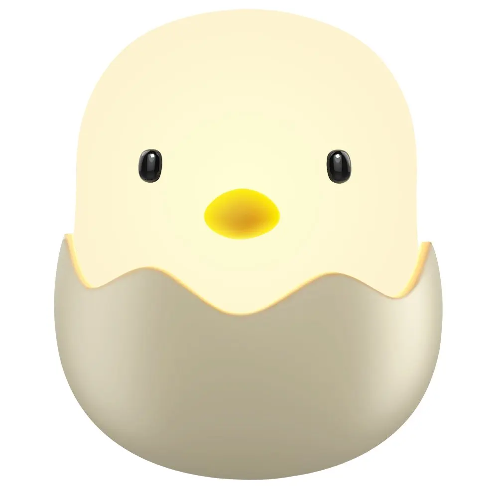 New Kids Chick Night Light Soft Silicone Adjustable Baby Night Light with Touch Sensor Cute Creative Egg Shell Baby Night Lamp