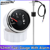 52MM Universal Fuel Level Gauge + 240-33 Ohms Fuel Level Sensor with Alarm Light Digital Car Fuel Gauge Waterproof Shockproof