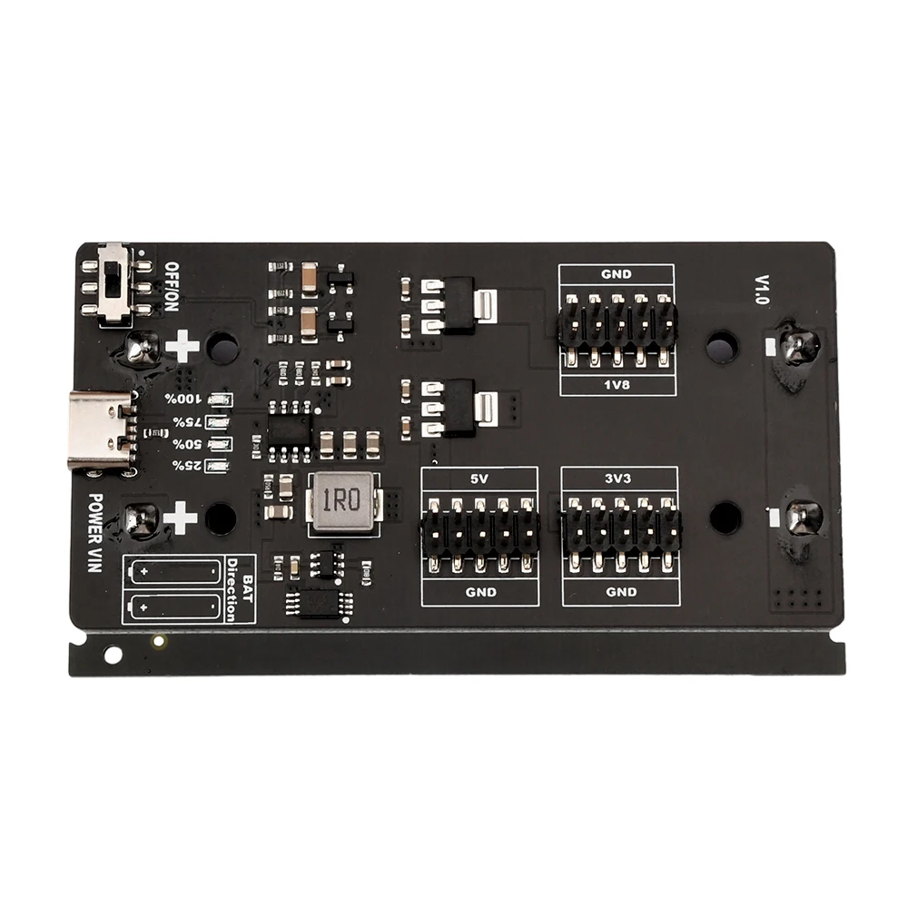 Single-chip Uninterruptible Power Module Type-C 18650 Lithium Battery Charging and Discharging 1.8V 3.3V 5V with LED Display