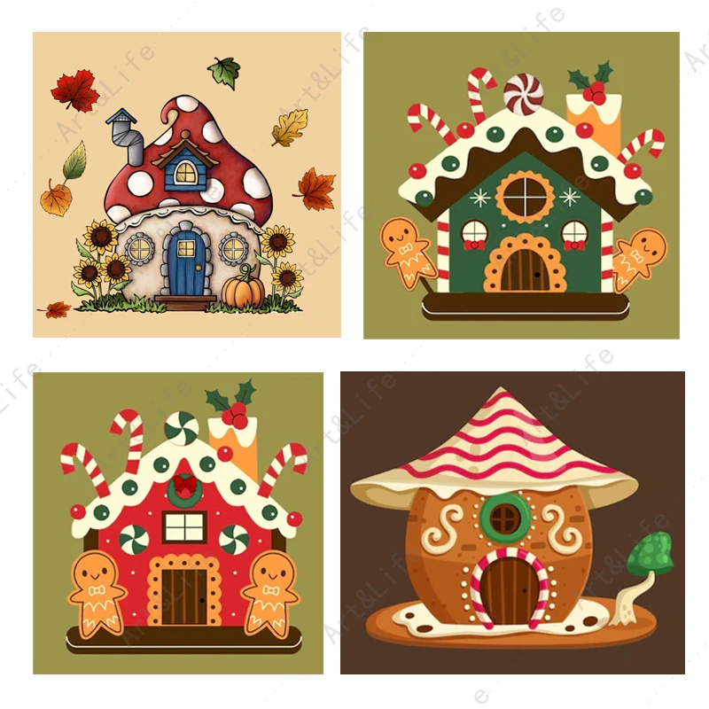 

Scrapbooking Christmas Mushroom house New Metal Cutting Dies Stencils Knife Mould for Album DIY Paper Cards Embossing Cut Die