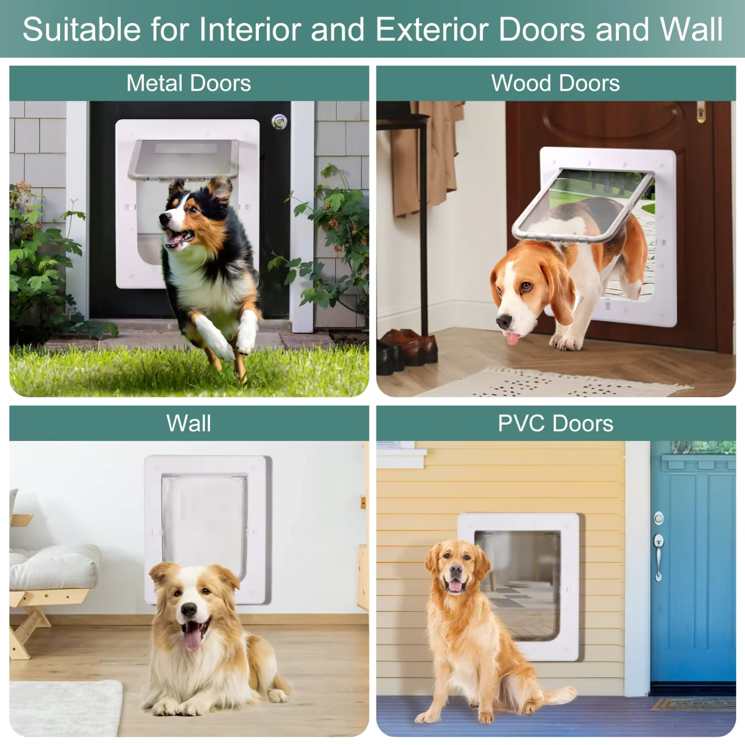 Controlled Entry / Exit Direction Pet Supplies  Opening Cat/dog Door with Flap Dogs Pet Houses & Furniture Breathable