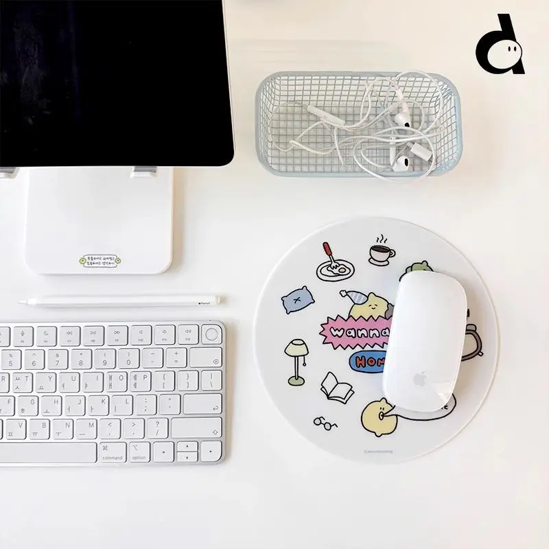 Korean Cute Kawaii Lemon Ins Cartoon Rubber Portable Slim Mouse Pads Anti Slip Durable for Office Study Dorms Student Girly Home