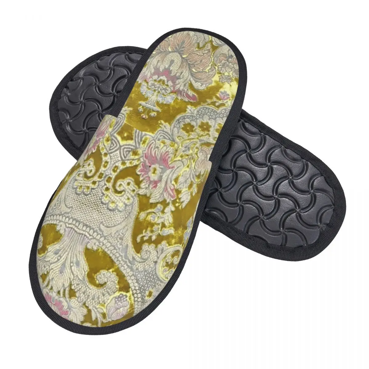 Baroque Italian Damask Guest Slippers for Bedroom Women Custom Print House Slipper