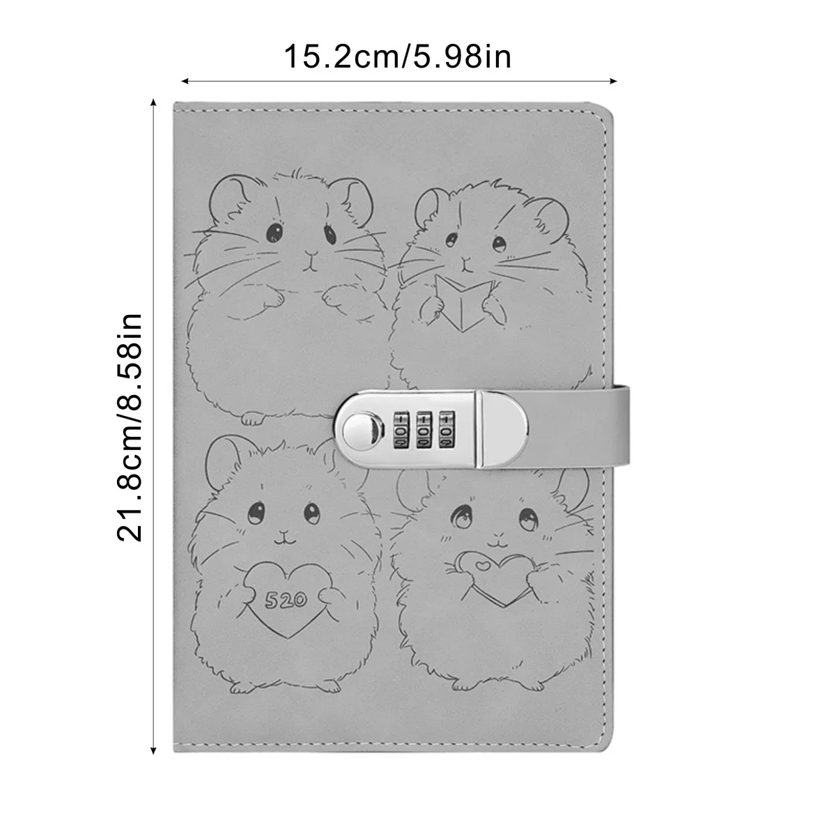 1spc A5 مذكرات نمط فتاة لطيفة مع قفل كلمة المرور كتاب سميكة الإبداعية كتيب الطالب دفتر القرطاسية #6