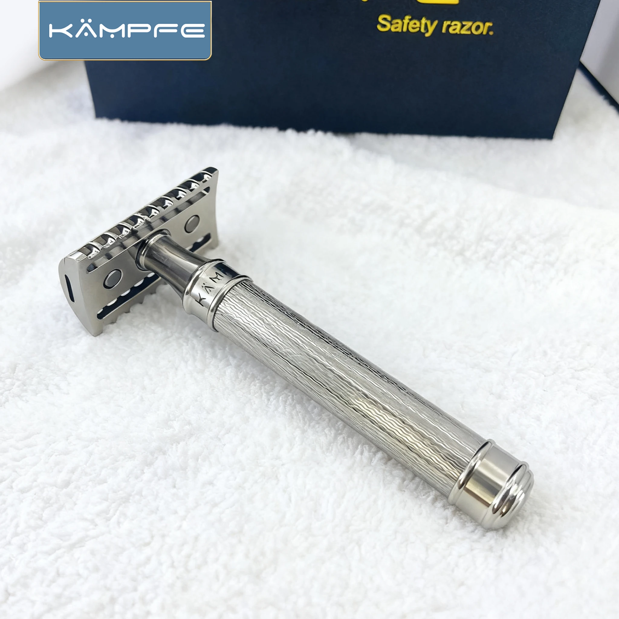 

KAMPFE Stainless Steel Double Edge Safety Razor for Men Precision CNC Machining Shaving Kit and Eco-Friendly Grooming Tool