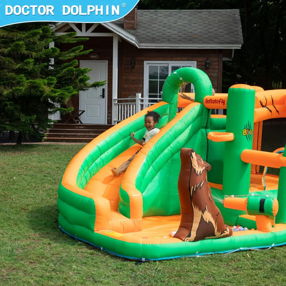 ジャンプキャッスル スライド付き インフレータブル バウンスハウス 在庫あり インフレータブル バウンシーキャッスル ウォータースライド付き コンボ キッズ向け