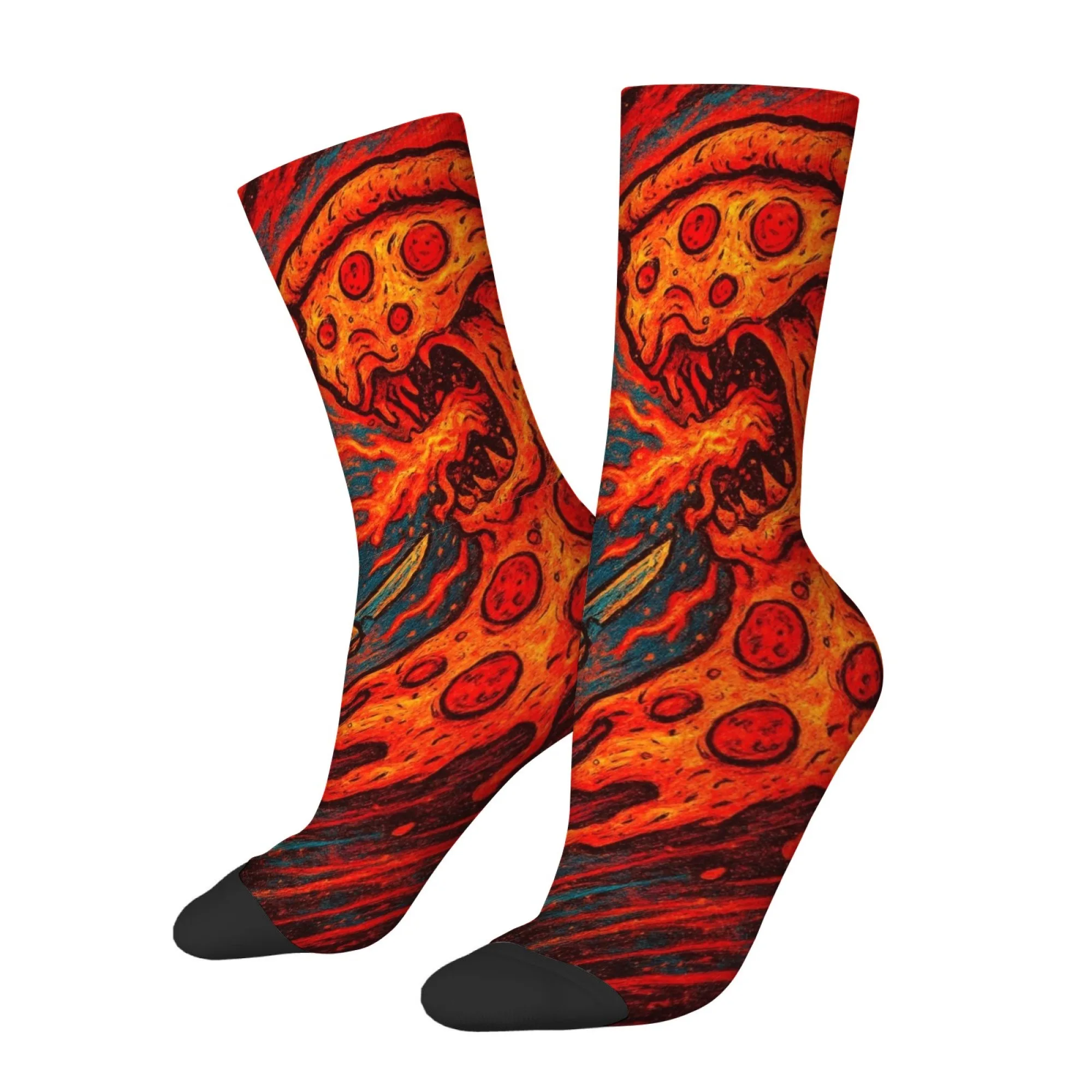 

Skull Pizza Socks Soft Non Slip Skin Friendly Men's Socks Outdoors Travel Cycling Crazy Novelty Streetwear Compression Socks
