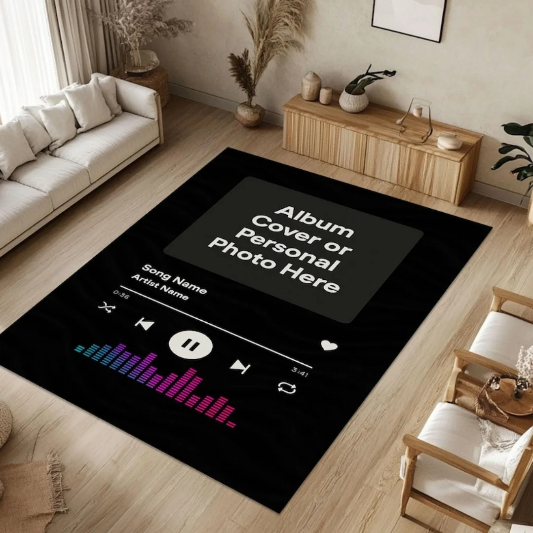 

Custom Song Display Rug with Album Art Song Title&Artist Name – Personalized Spotify Style Carpet Perfect Gift for Music Lovers