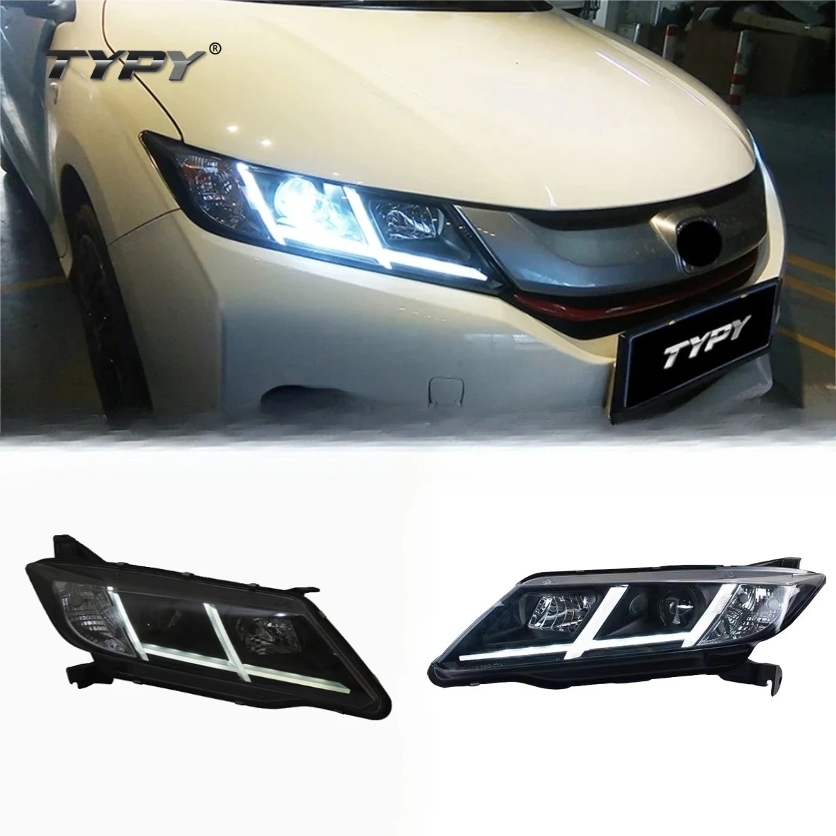 

TYPY Car Head Lamp For Honda CITY HeadLights Assembly Modified LED Head Lights Front Lamp 2014+