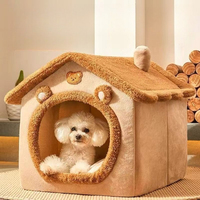 Dog House Indoor Foldable Cat House Kennel Bed Mat with Cushion for Small Medium Large Dogs Cats Warm Cat Nest Puppy Cave Sofa