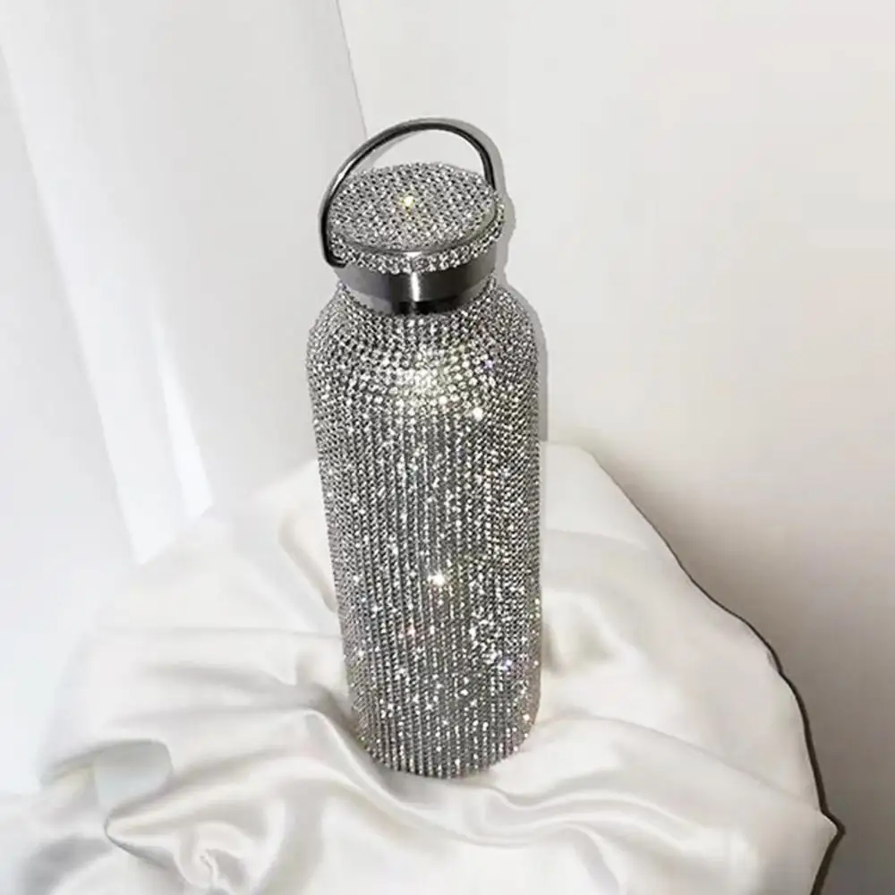 Luxury Diamond Bottle Shinny Insulat Rhinestone Vacuum Flasks Stainless Steel Flask Bottle Drinking Kettle Water Bottle