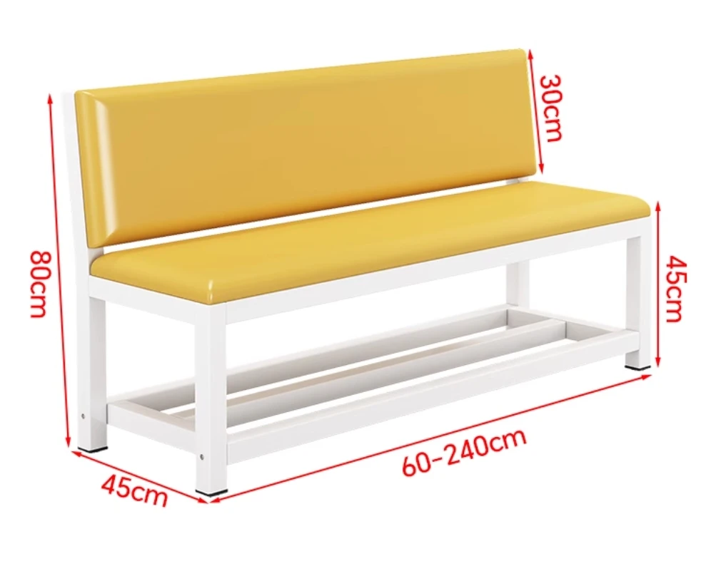 Modern Design Long Sofa Chair with Soft PU Bag for Gym Stadium Technicians Room Hospital Office Waiting Area Shoe Changing Stool