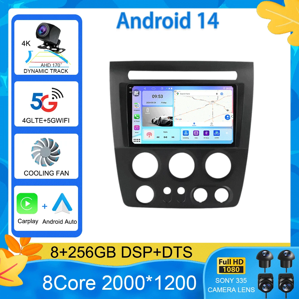 

Android 15 Car Radio Multimedia Player For Hummer H3 1 2005 - 2010 2 Din Navigation Carplay Autoradio Stereo WIFI DSP QLED Sreen