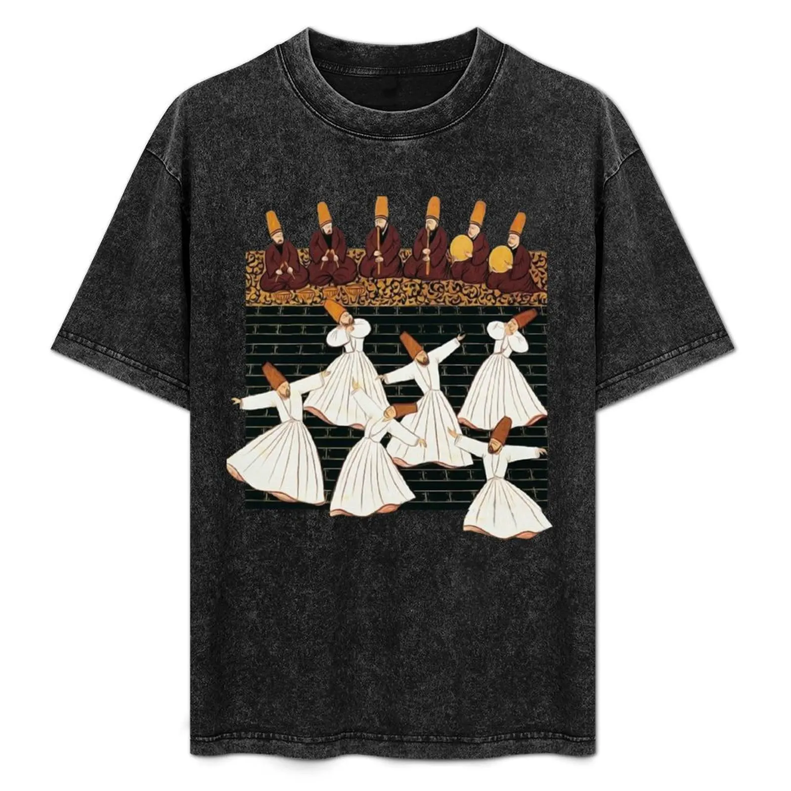 

Ottoman Miniature: Whirling Dervishes T-Shirt Big Size Crew Neck T-Shirt