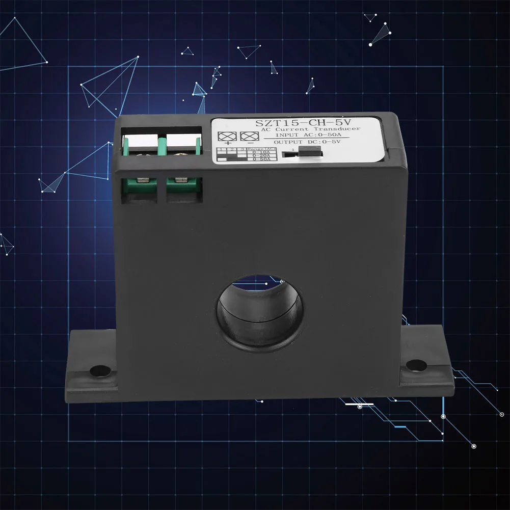 Transductor de corriente CA SZT15-CH-5V Transductor de corriente CA Transmisor Inductor mutuo de corriente CA 0-50A a 0-5V SZT15-CH-5V