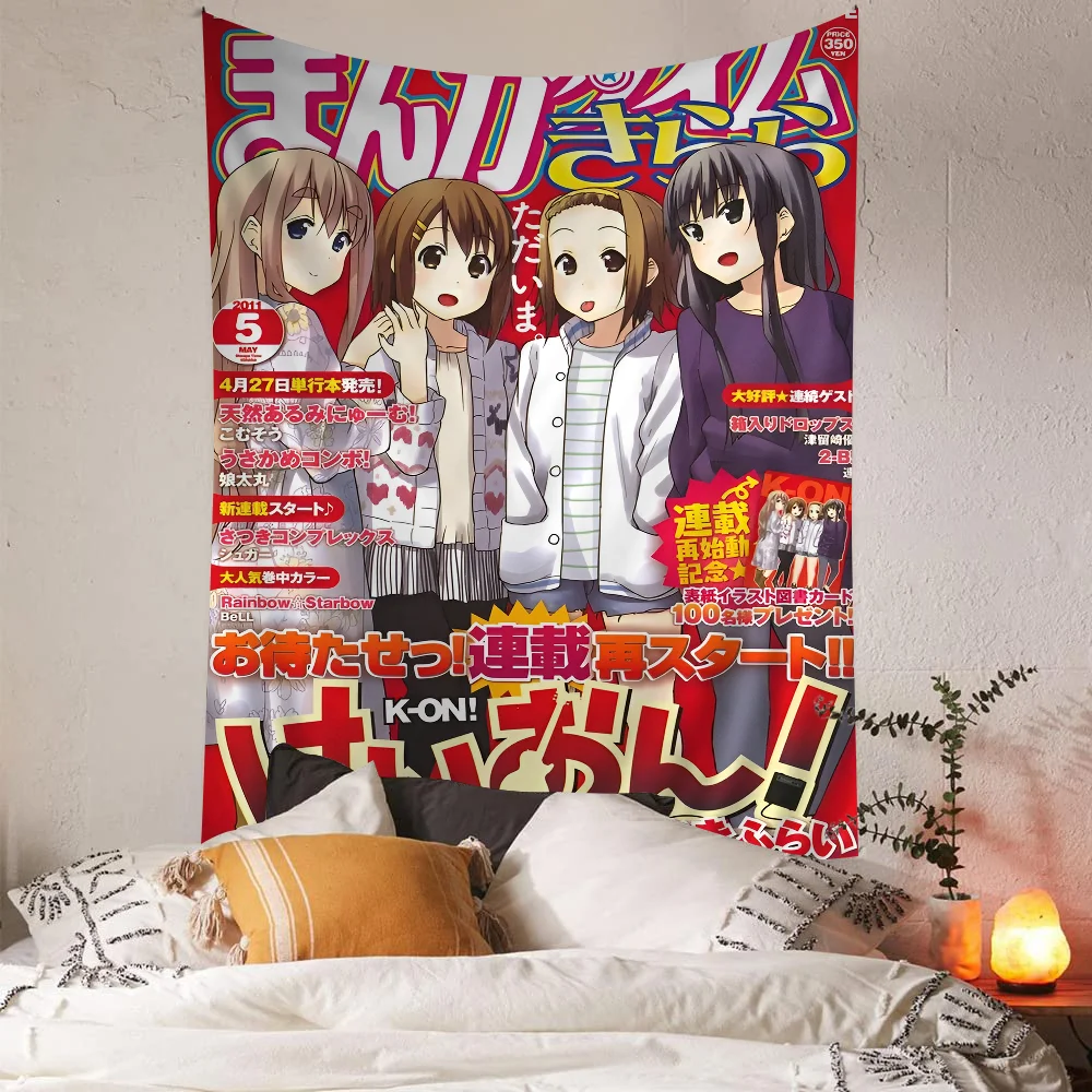 Anime K-ON KON Cartoon Tapestry Art Science Fiction Room Home Decor Wall Hanging Sheets