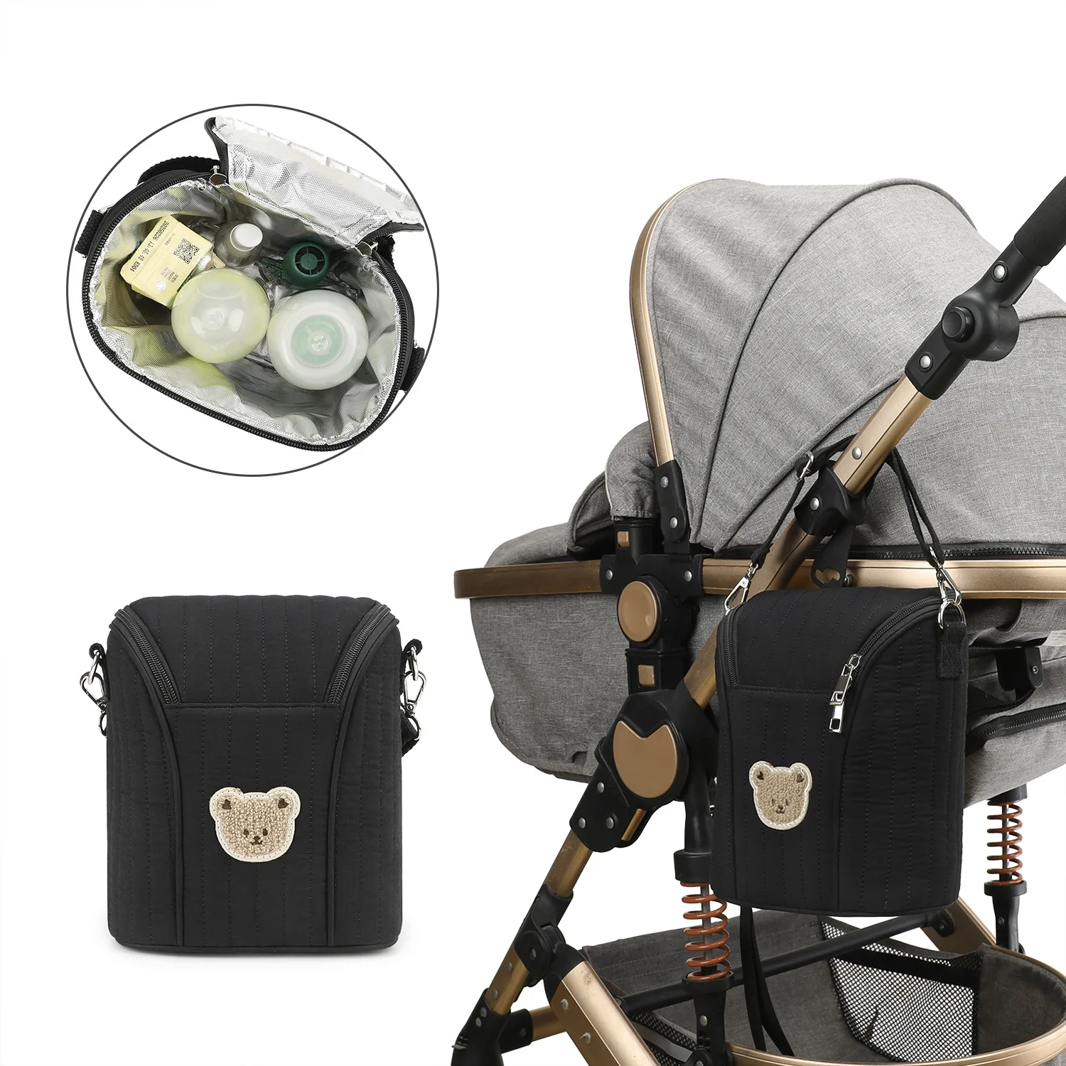 

Mommy Bag Korea Cute Bear Portable Multifunctional Stroller Nappy Bag Soft Maternity Storage Bags Baby Diaper Organizer